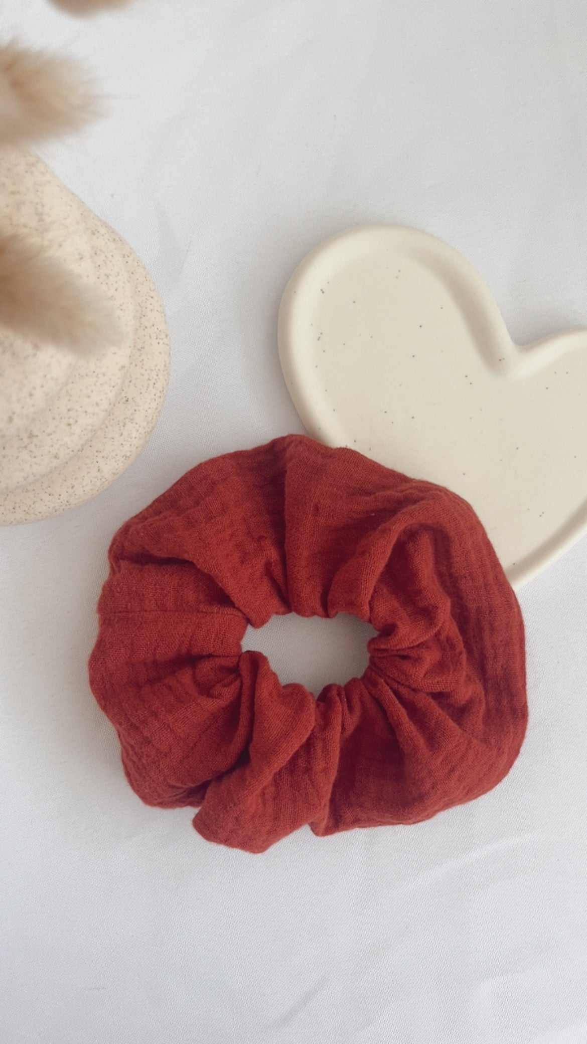Chouchou double gaze de coton - Brique / Terracotta