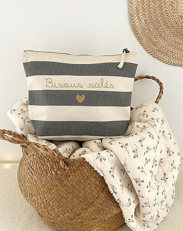 Trousse de toilette Marinière - Bleu gris
