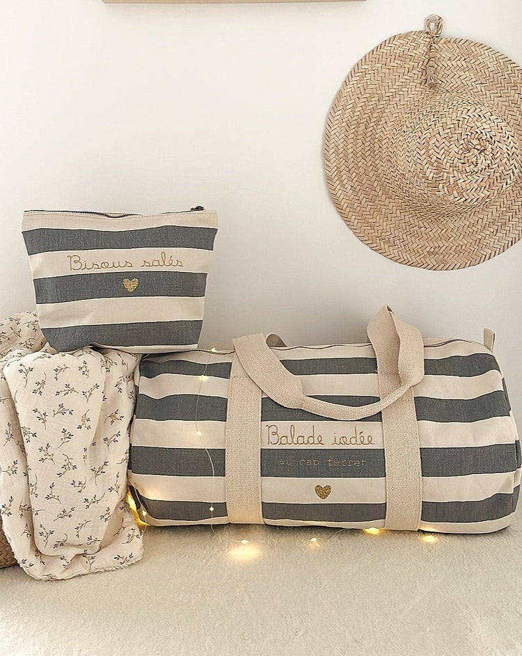 Trousse de toilette Marinière - Bleu gris