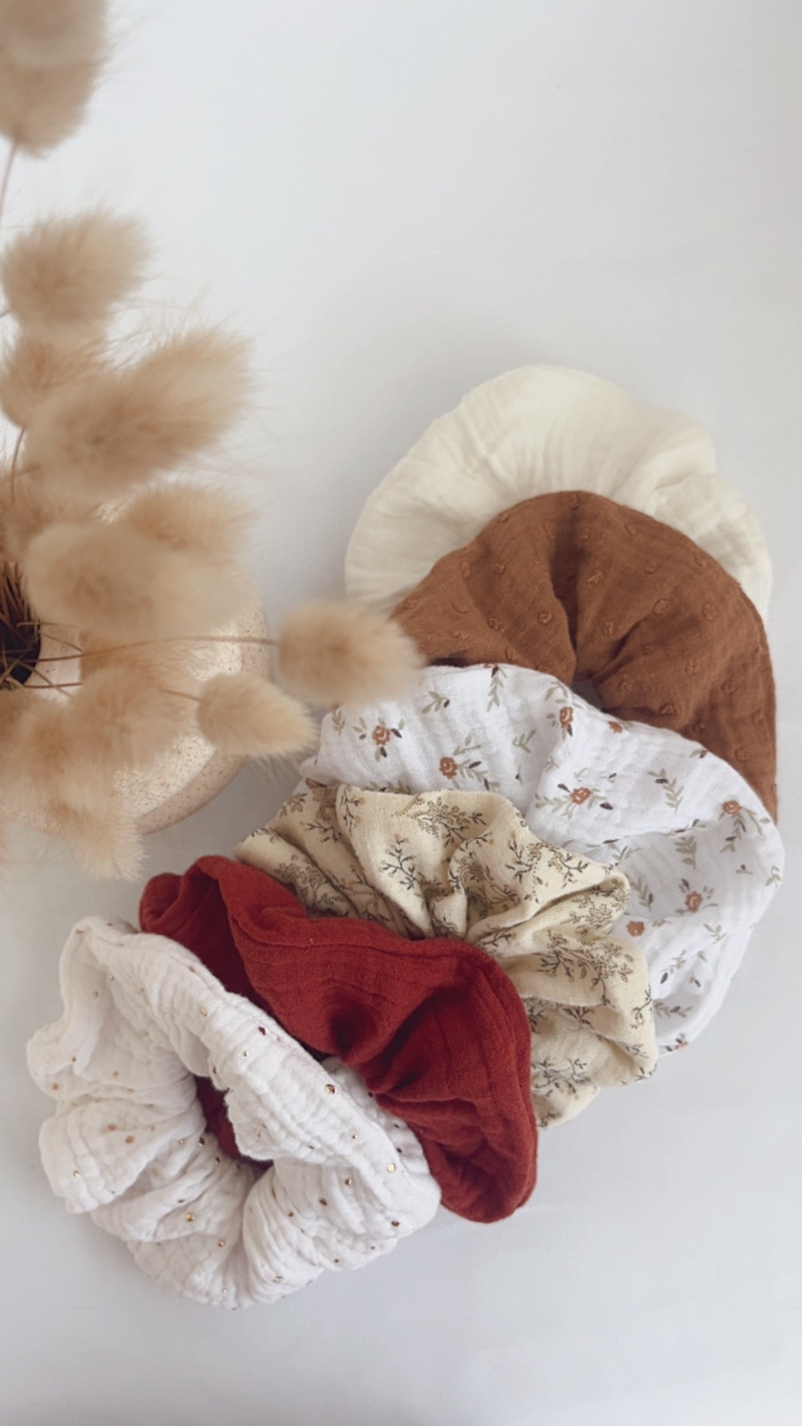 Chouchou double gaze de coton - Brique / Terracotta