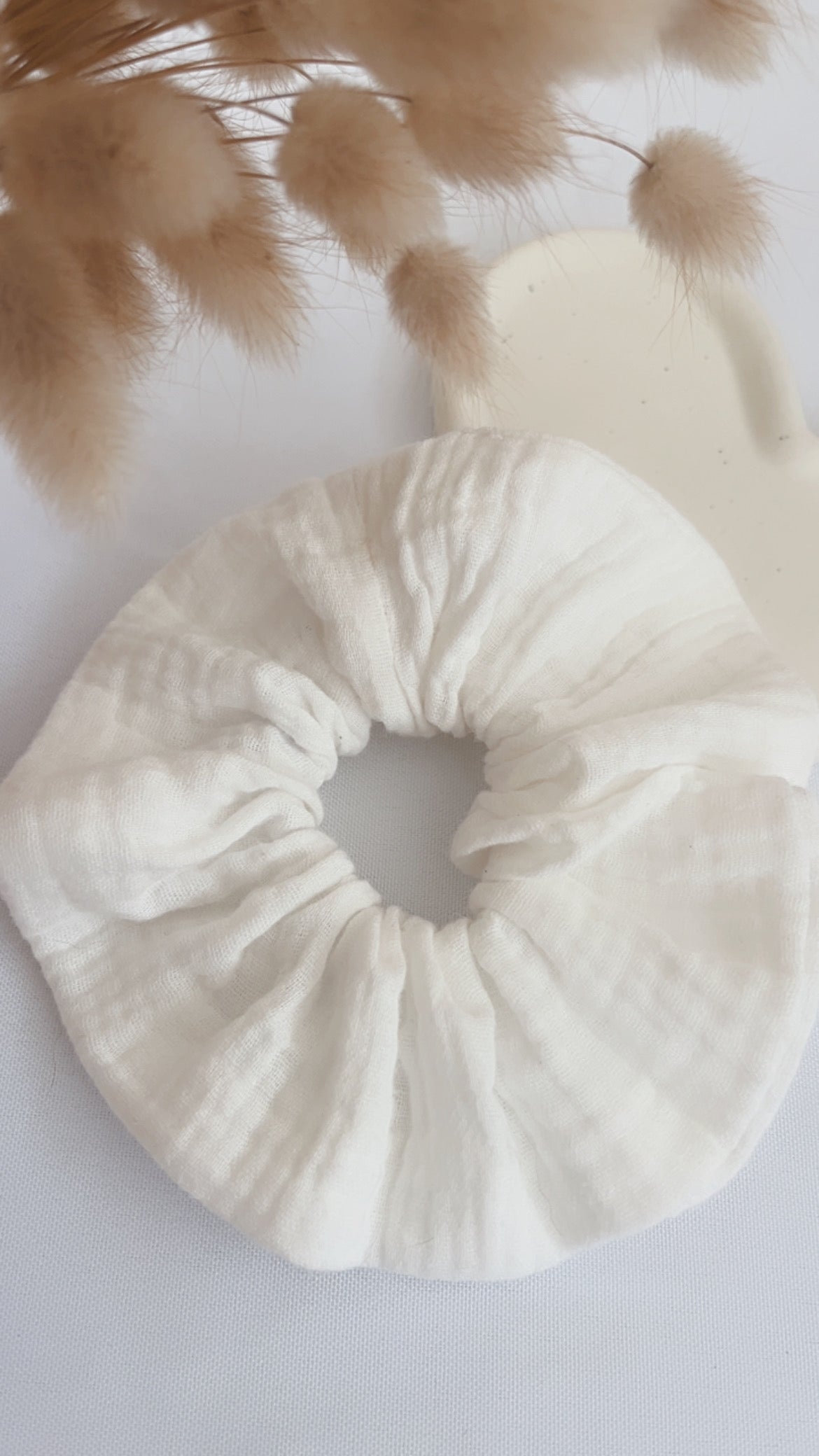 Chouchou double gaze de coton - Blanc