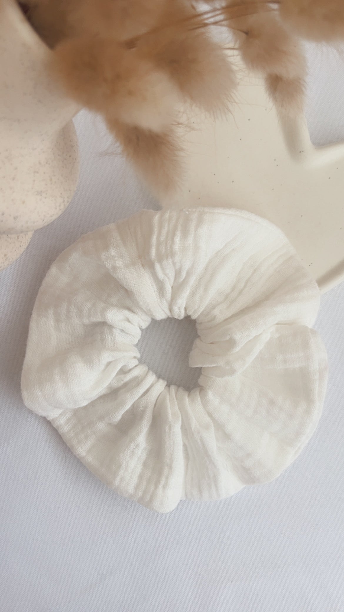 Chouchou double gaze de coton - Blanc