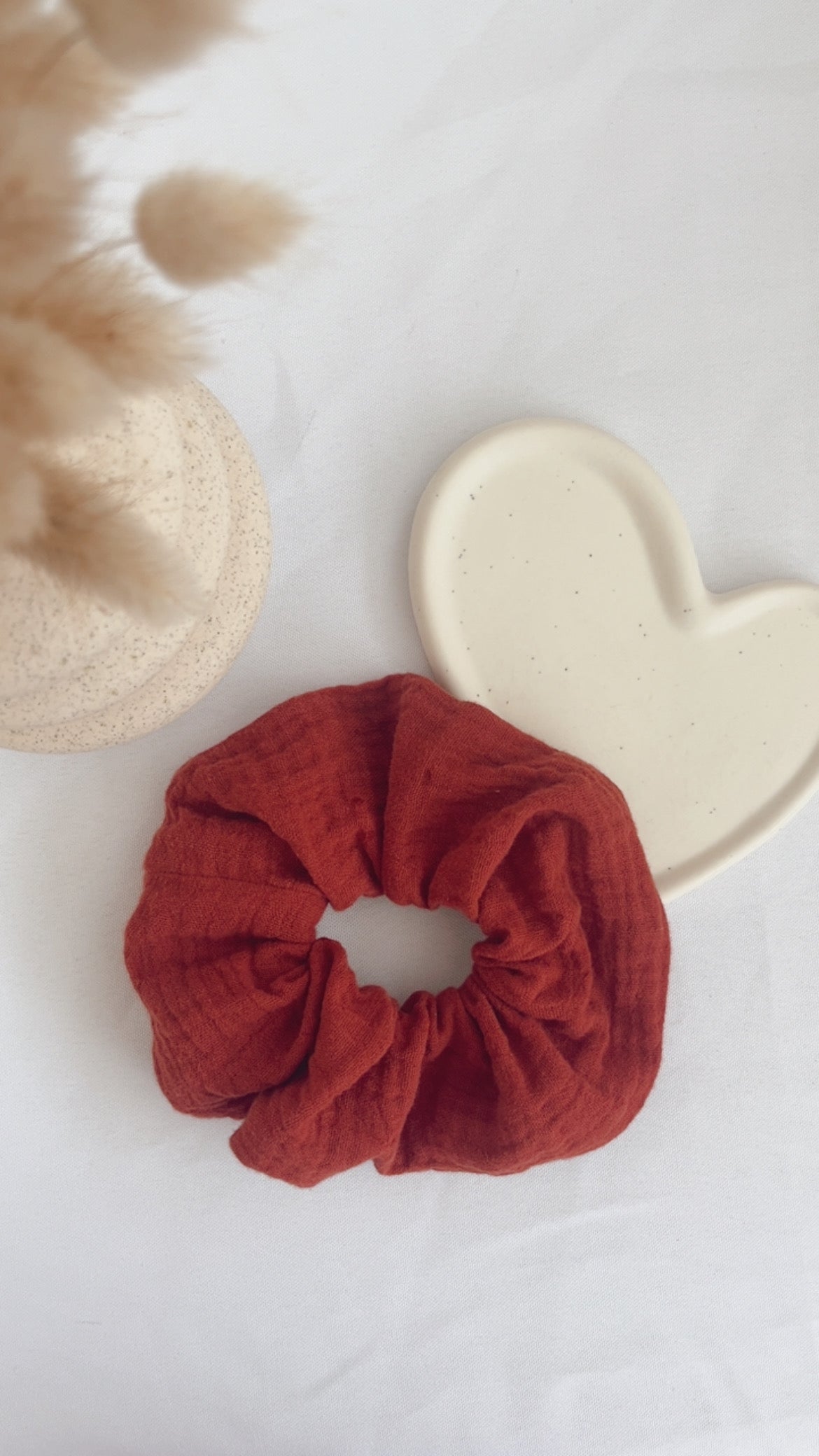 Chouchou double gaze de coton - Brique / Terracotta