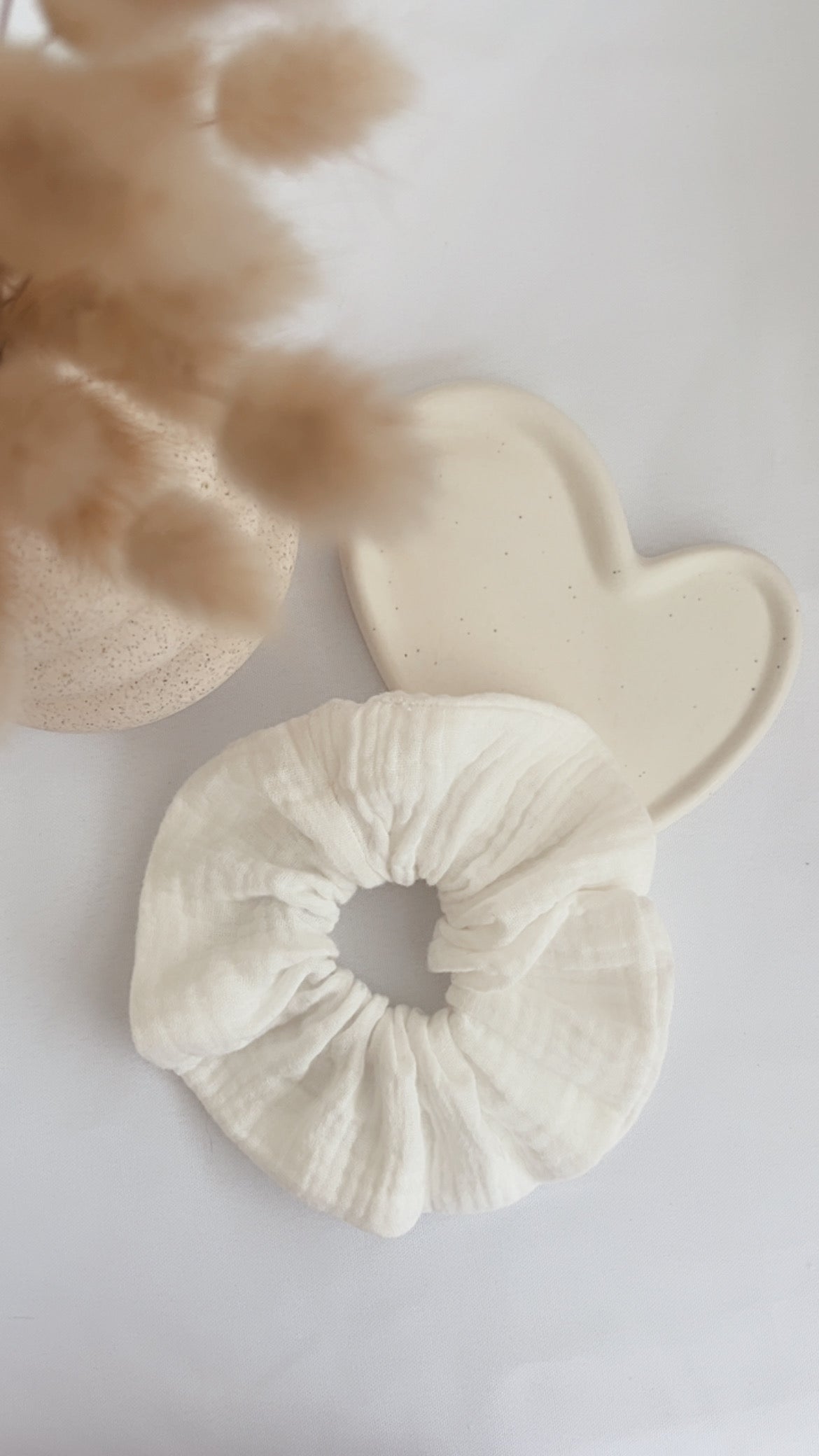 Chouchou double gaze de coton - Blanc