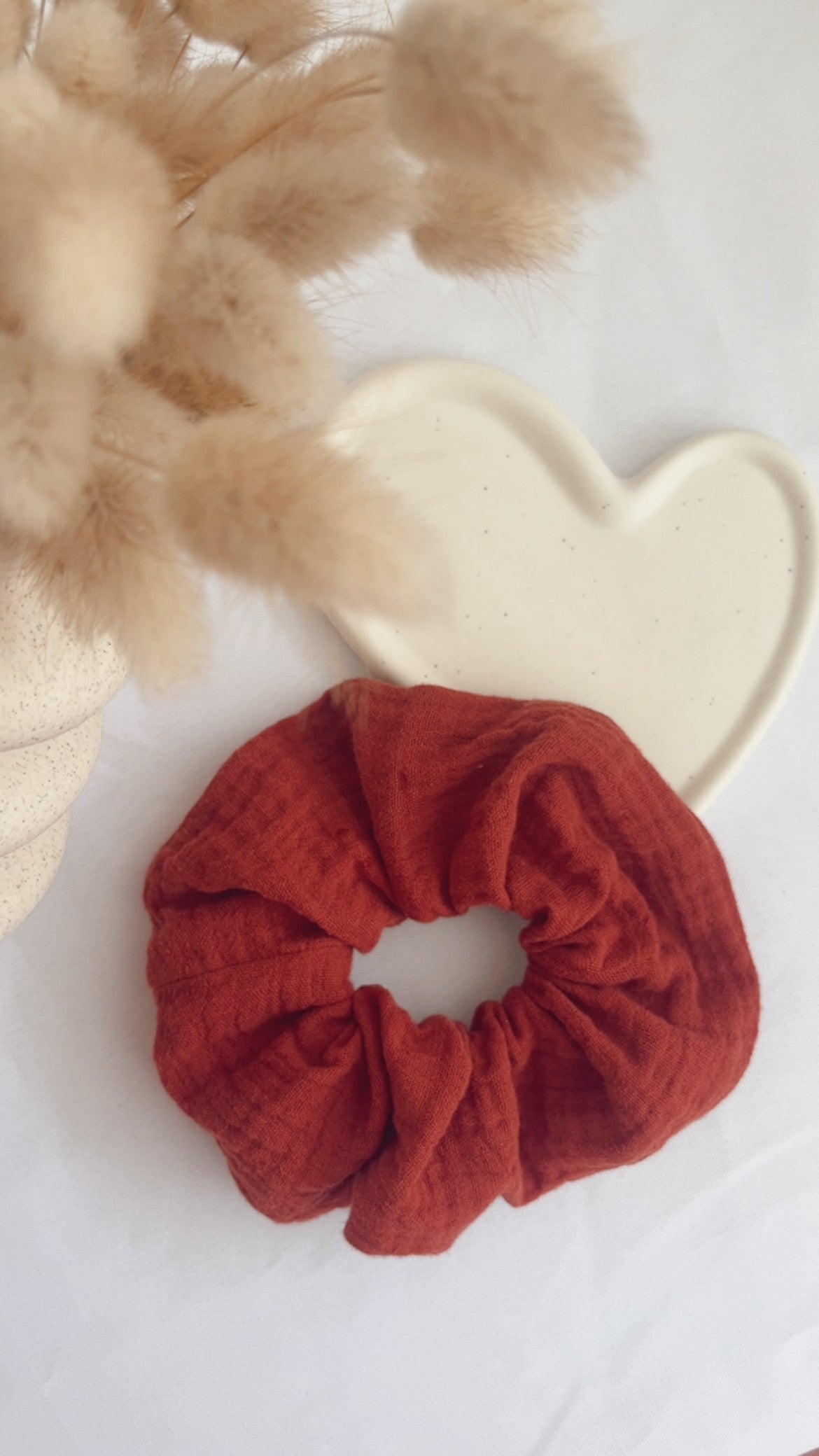 Chouchou double gaze de coton - Brique / Terracotta