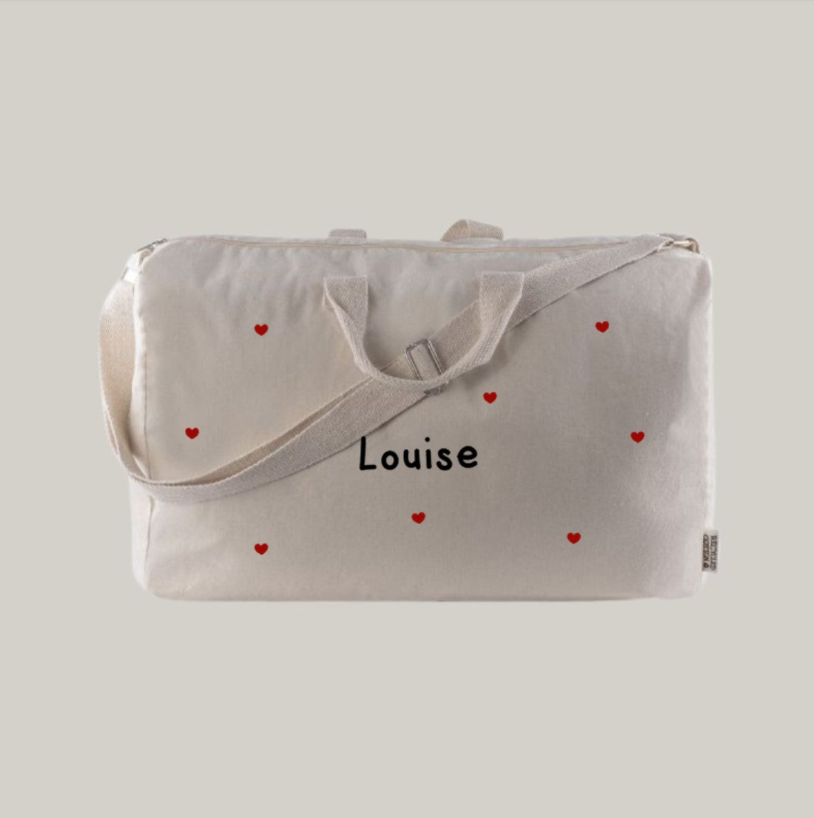 Grand sac bowling coeurs - Ecru