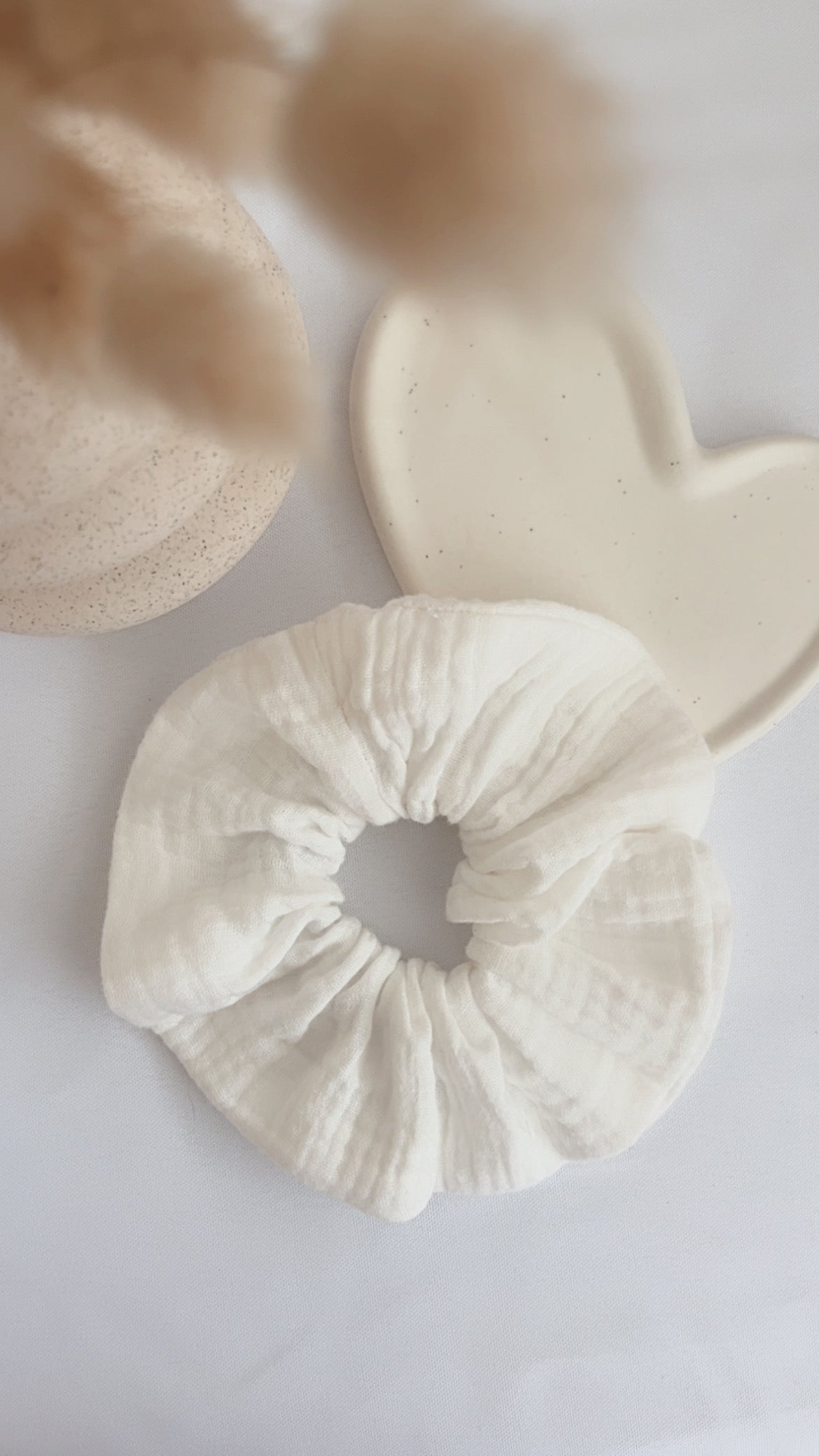 Chouchou double gaze de coton - Blanc