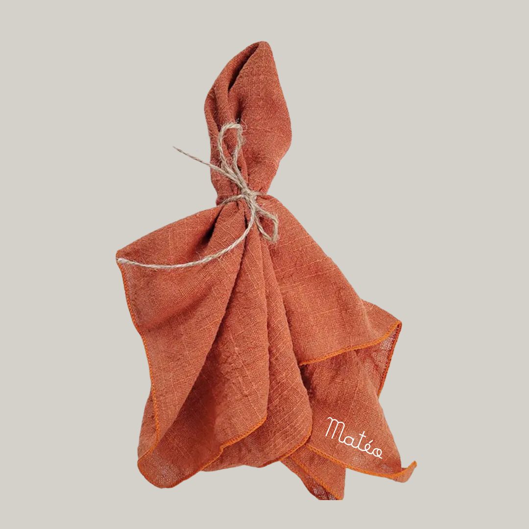 Serviettes en gaze de coton - Terracotta