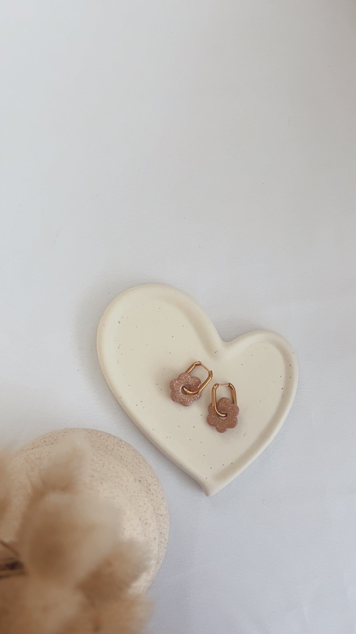 Boucles d'oreilles Tahaa - Fleur - Rose gold paillettes