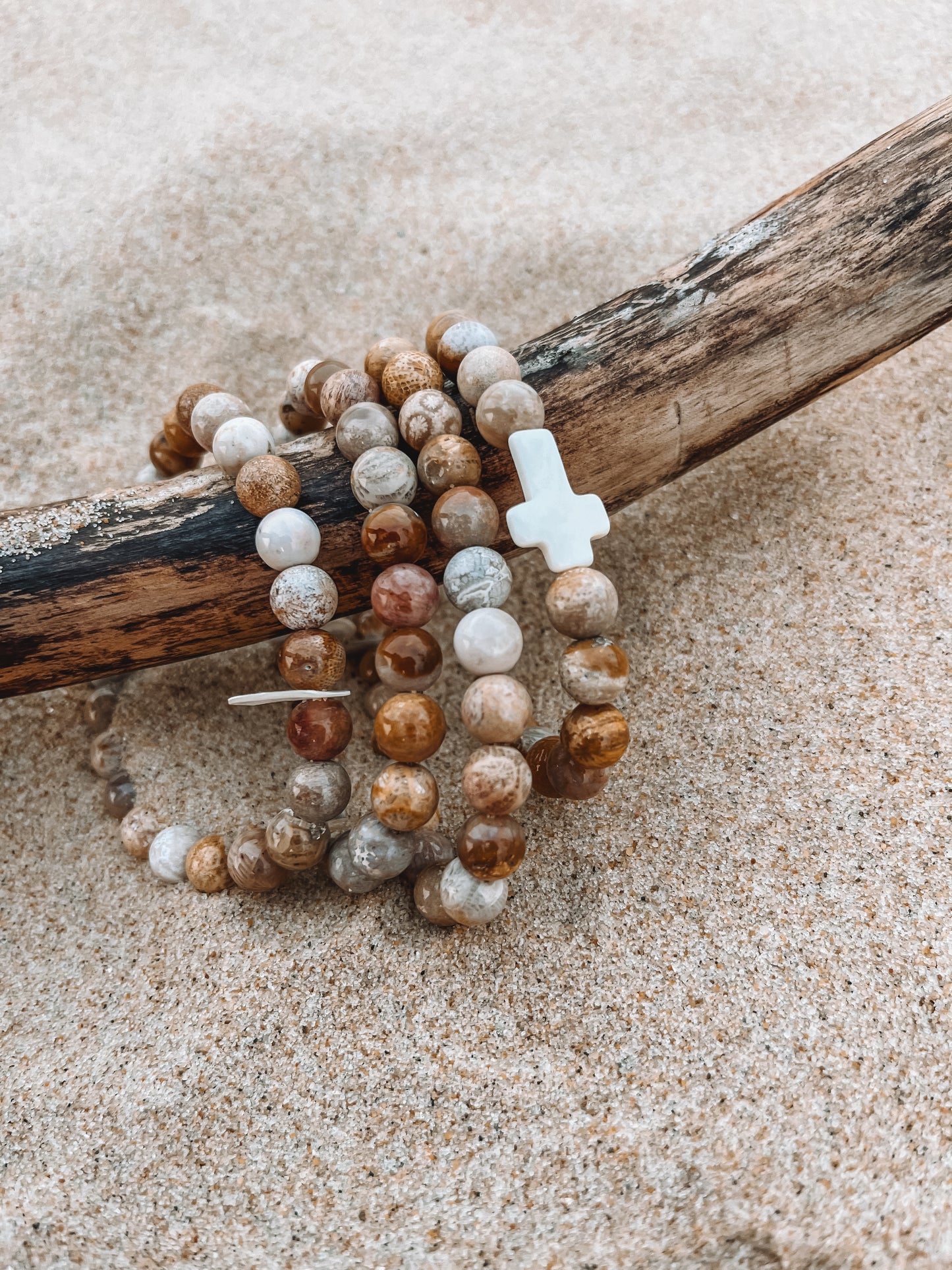 Bracelet Moe - Corail naturel fossilisé