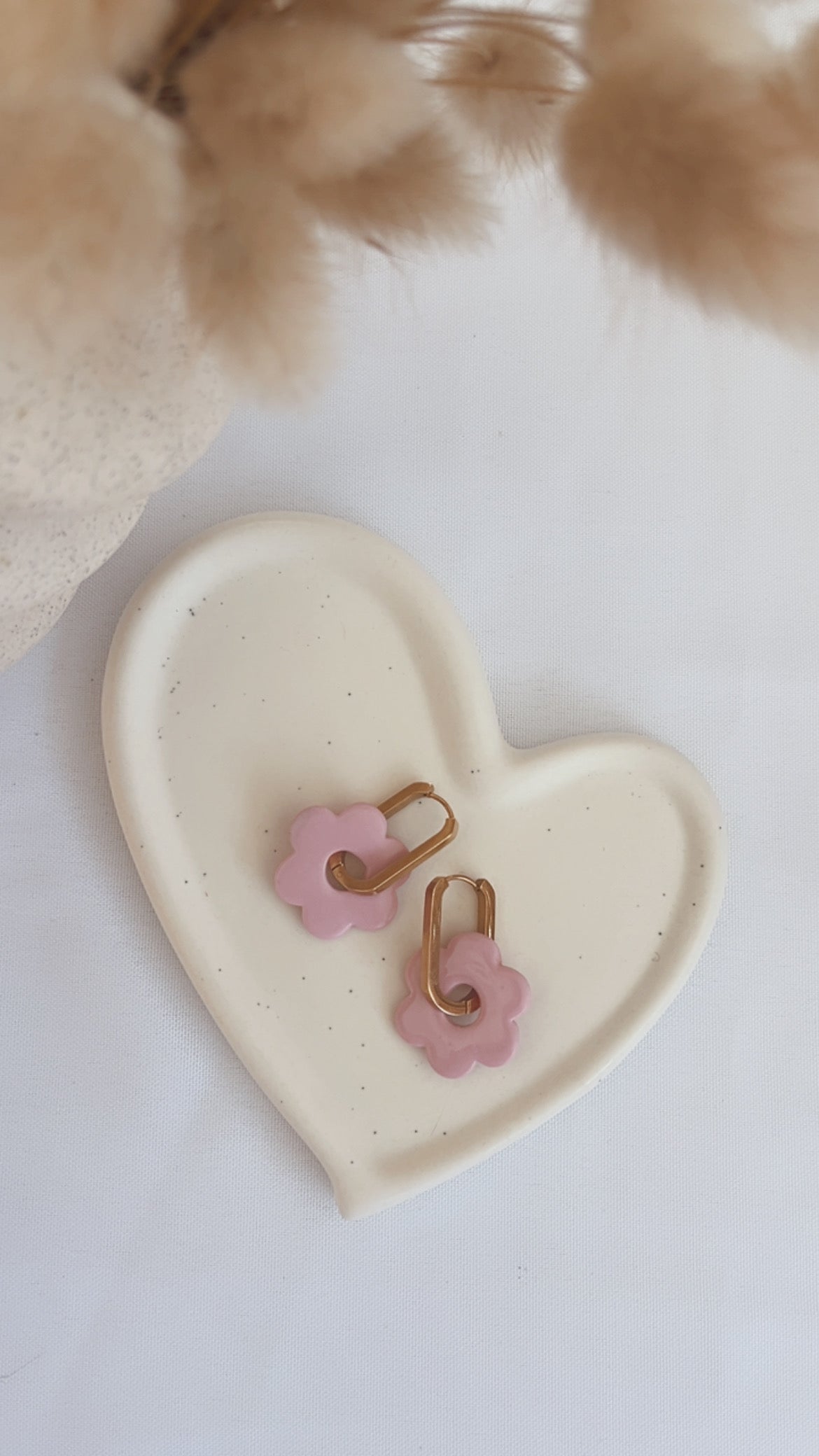 Boucles d'oreilles Tahaa - Fleur - Rose clair