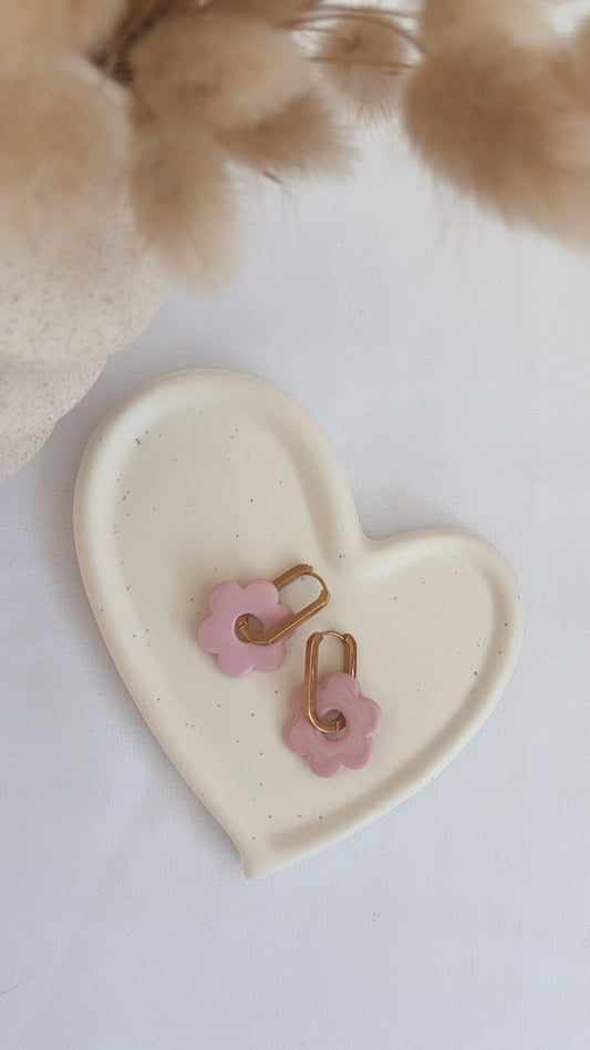 Boucles d'oreilles Tahaa - Fleur - Rose clair