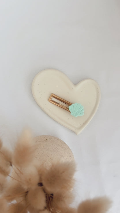 Barrette Coquillage - Vert menthe