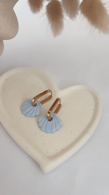 Boucles d'oreilles Raiatea - Coquillage - Bleu clair