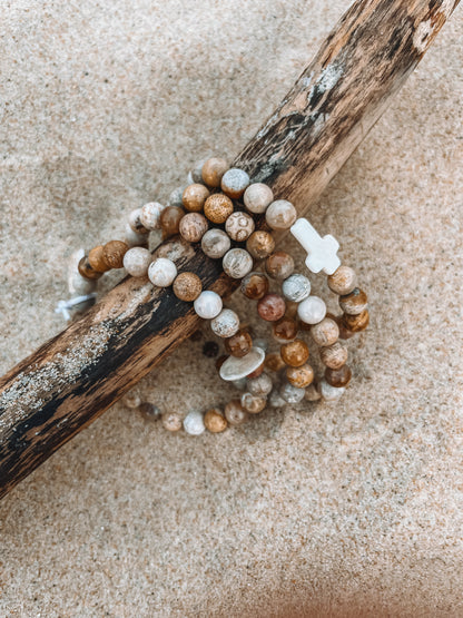 Bracelet Moe - Corail naturel fossilisé