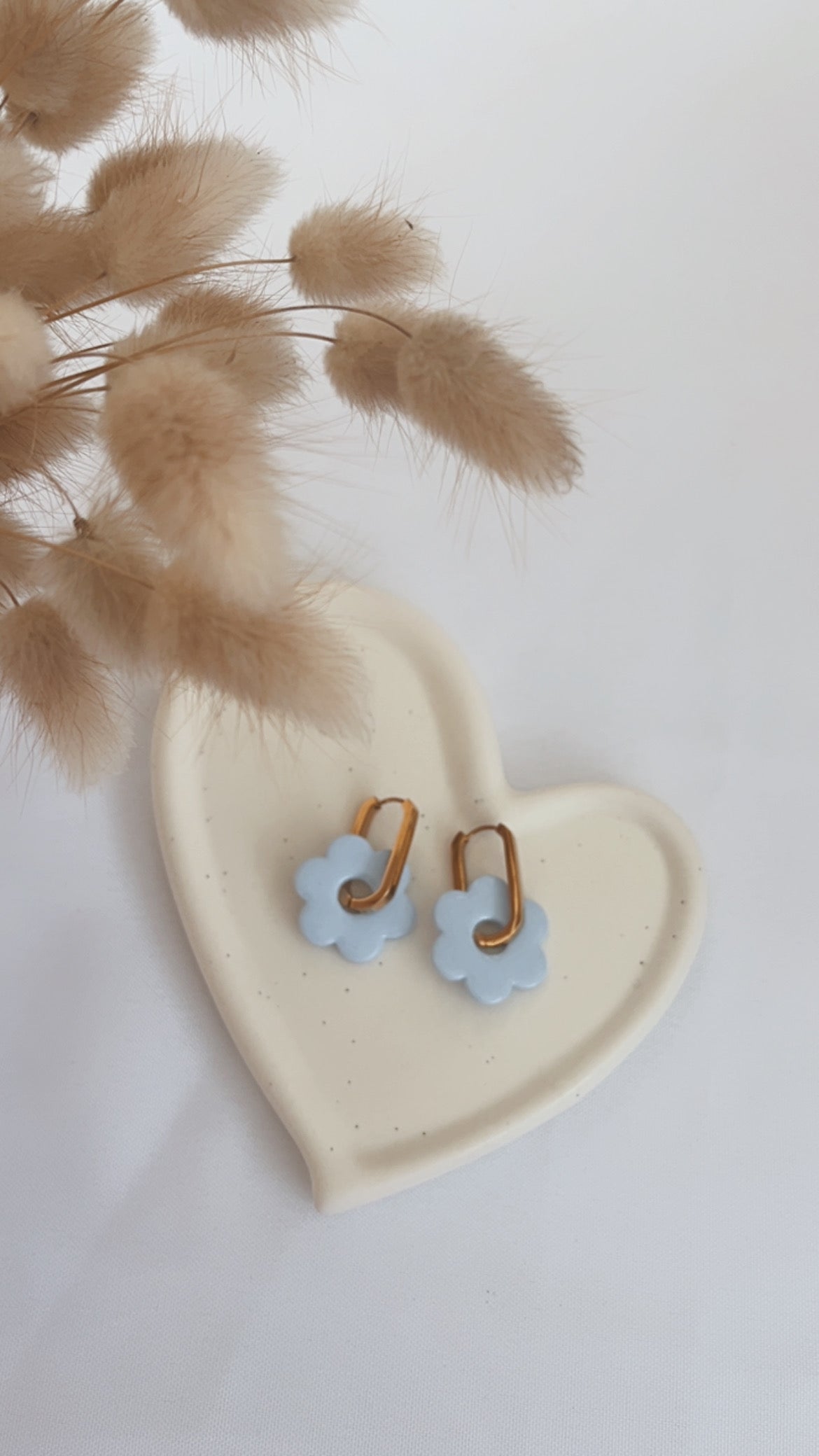 Boucles d'oreilles Tahaa - Fleur - Bleu ciel