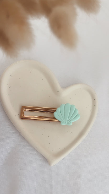 Barrette Coquillage - Vert menthe