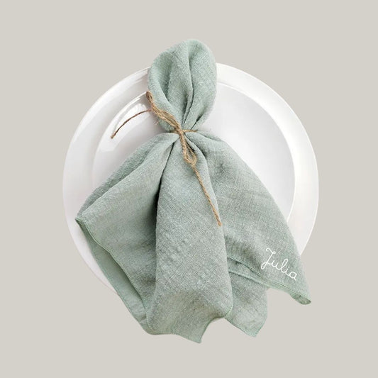 Serviettes en gaze de coton - Vert sauge