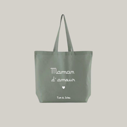 Tote-bag coton Bio - Vert sauge