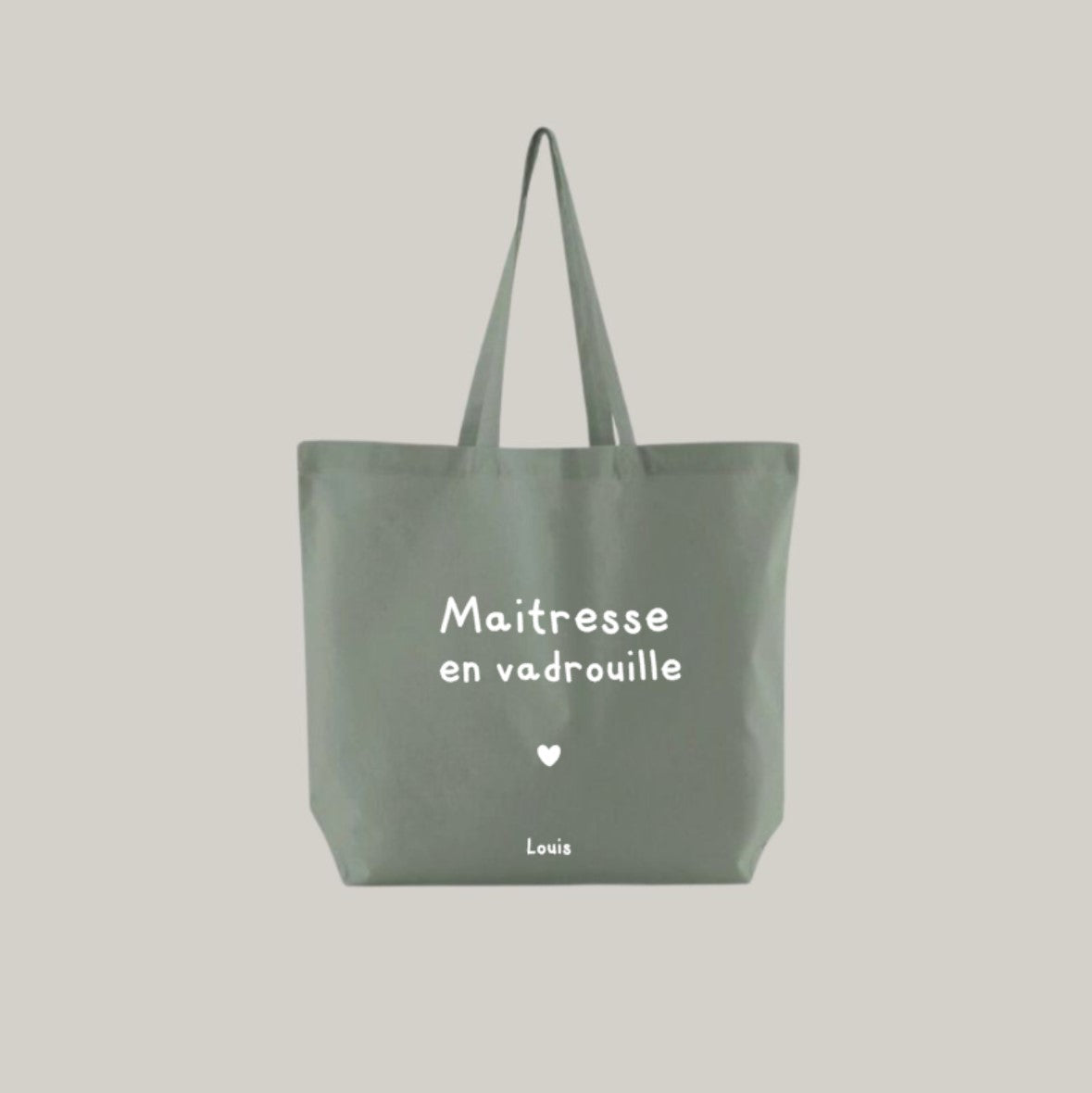 Tote-bag coton Bio - Vert sauge